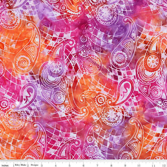 Riley Blake | Expressions | Splatter | Batiks | Coral Fiesta