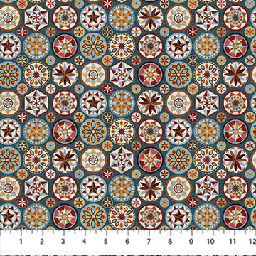 Northcott | Barn Quilts | Circles | Blue Multi