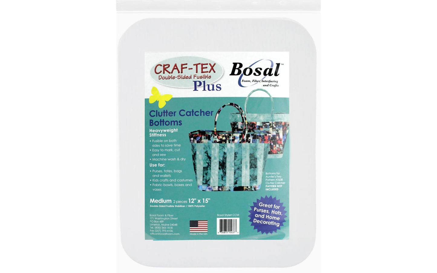 Bosal | Craf-Tex Double Sided Fusible | Clutter Catcher Bottoms | Heavyweight | 2 Pack