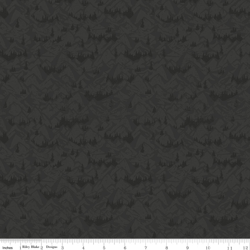 Riley Blake Designs | Legends of the National Parks | Mountains Charcoal | C13284-CHARCOAL