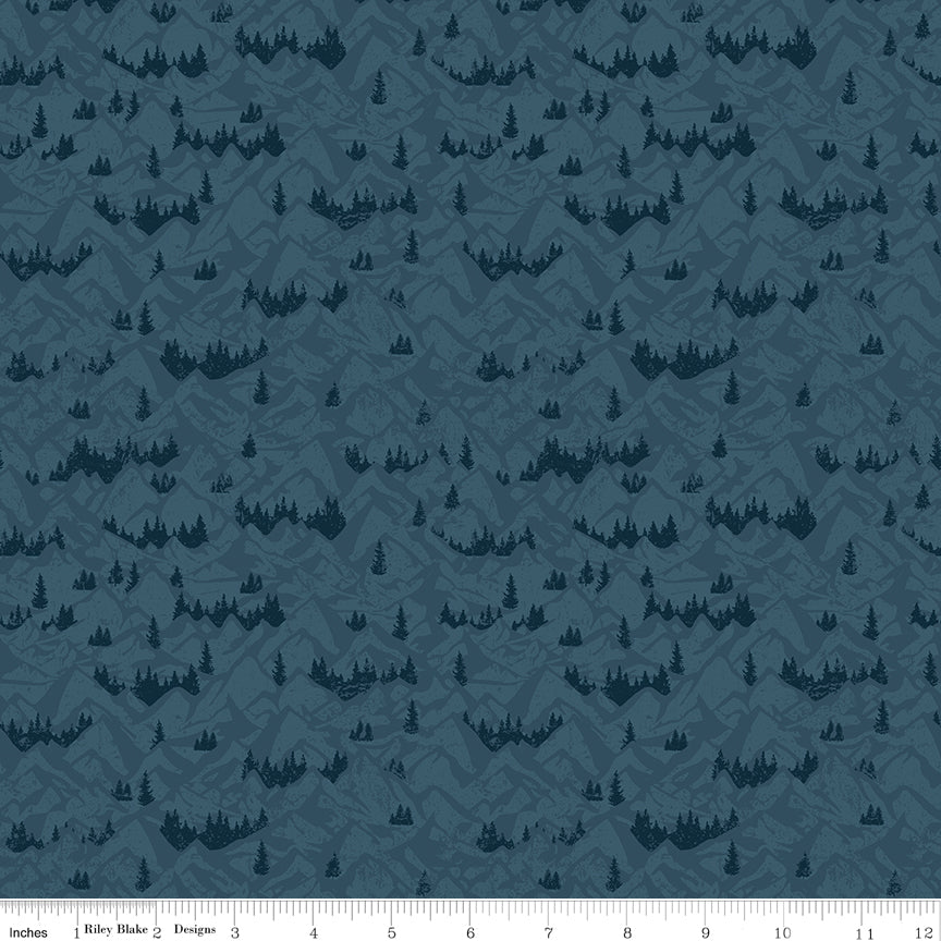 Riley Blake Designs | Legends of the National Parks | Mountains Navy | C13284-NAVY