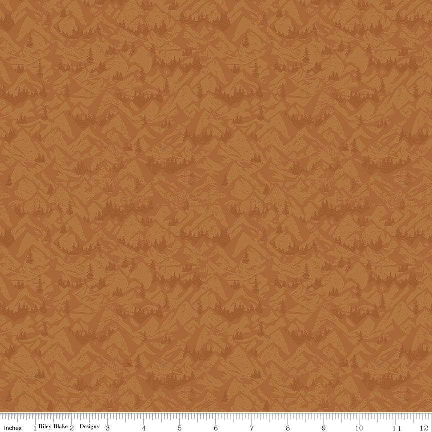 Riley Blake Designs | Legends of the National Parks | Mountains Sienna | Brown | C13284-SIENNA