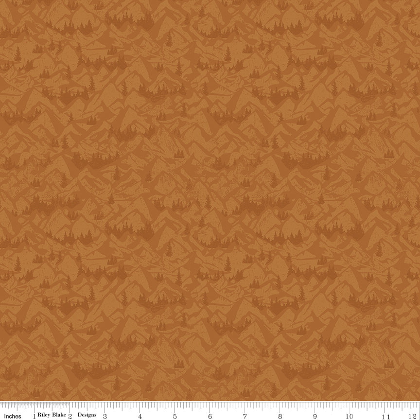 Riley Blake Designs | Legends of the National Parks | Mountains Sienna | Brown | C13284-SIENNA