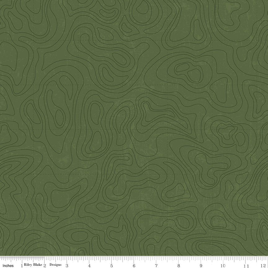 Riley Blake Designs | National Parks | Topographic Chive | Green | C13293-CHIVE