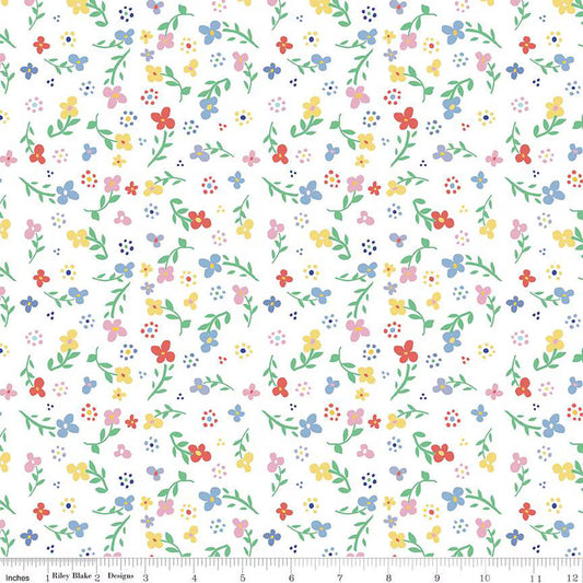 Riley Blake | Always in Season | Small Floral | White | American Jane