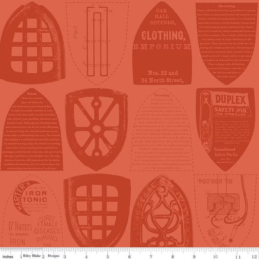 Riley Blake | Press On | Iron Plates | Red | J Wecker Frisch
