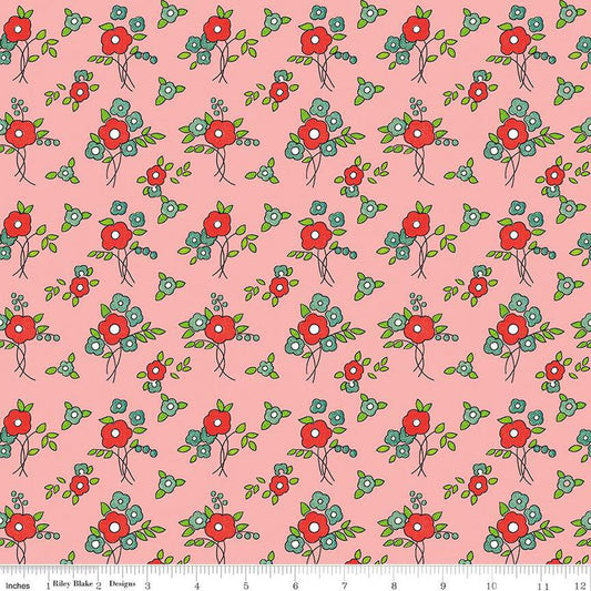 Riley Blake | Take Heart | Floral | Pink | J. Wecker Frisch
