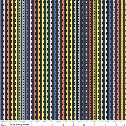 Riley Blake | New Box of Crayons | Stripe | Black