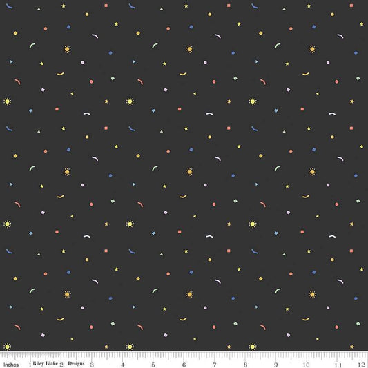 Riley Blake | New Box of Crayons | Confetti | Black