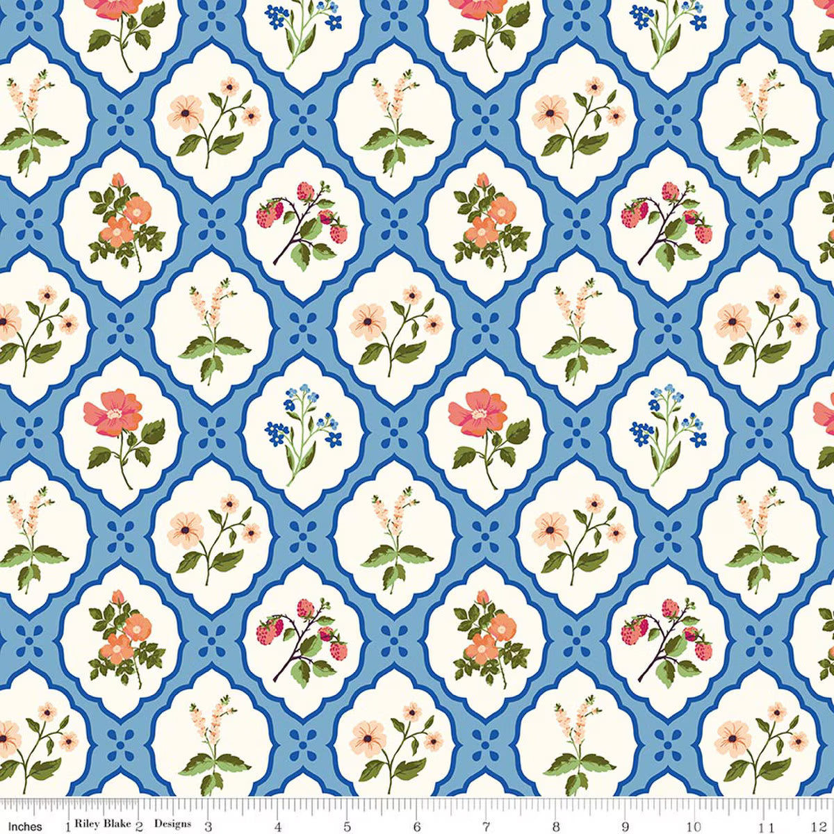Riley Blake | Virginia Rose | Wallflower | Blue