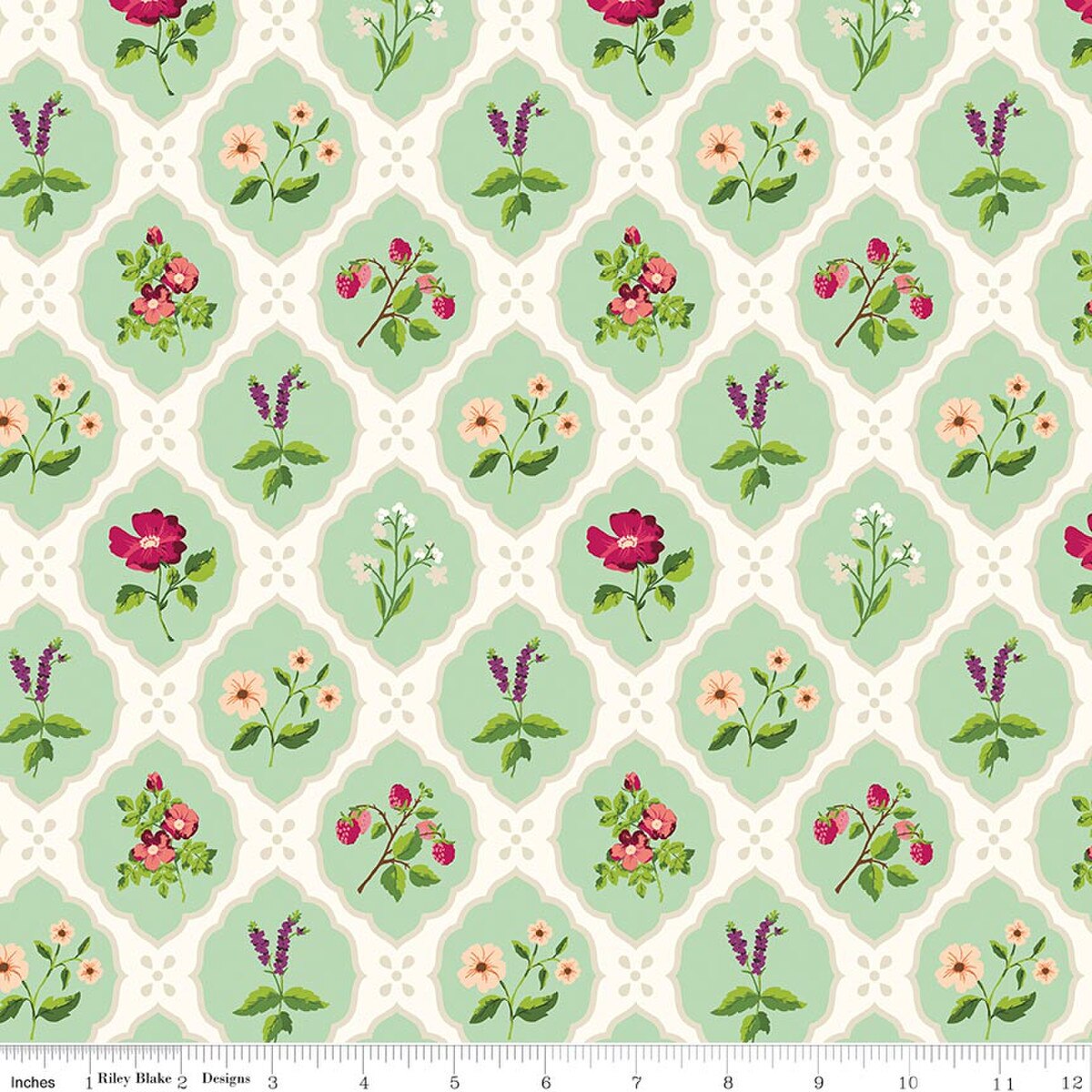 Riley Blake | Virginia Rose | Wallflower | Mint