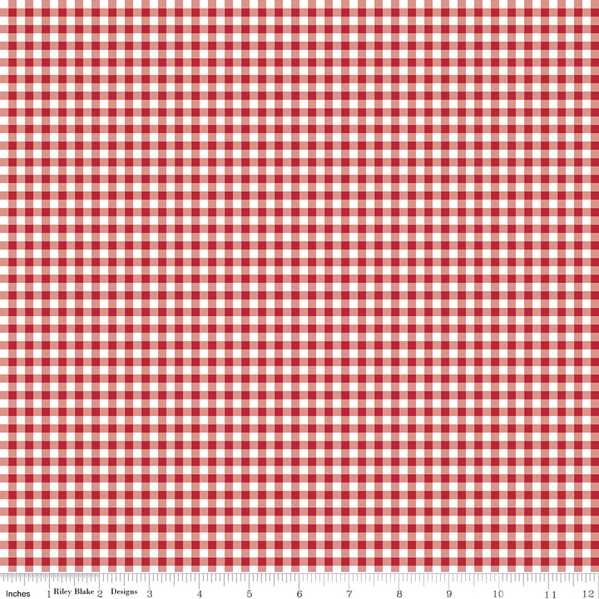 Riley Blake | Little Ladybug | Gingham | Red | C18032-RED
