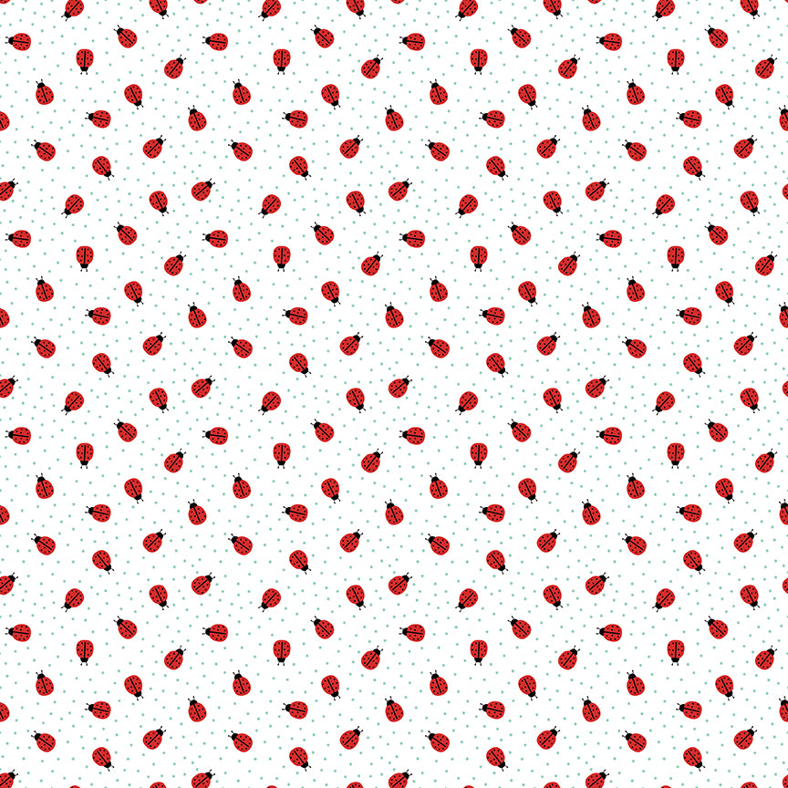Riley Blake | Little Ladybug | Ladybugs | White | C18034-WHITE