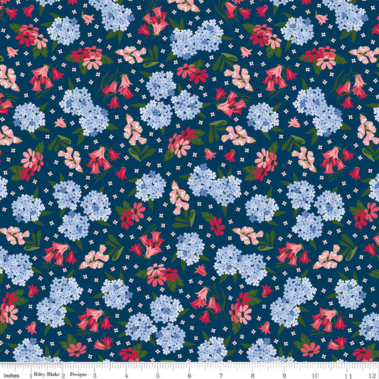 Riley Blake | Foxglove | Main Oxford Blue | Navy | C18080-OXFORDBLUE