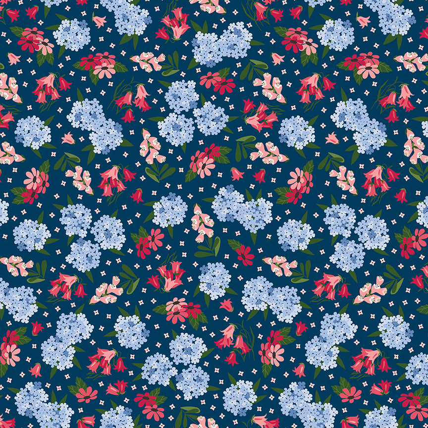 Riley Blake | Foxglove | Main Oxford Blue | Navy | C18080-OXFORDBLUE