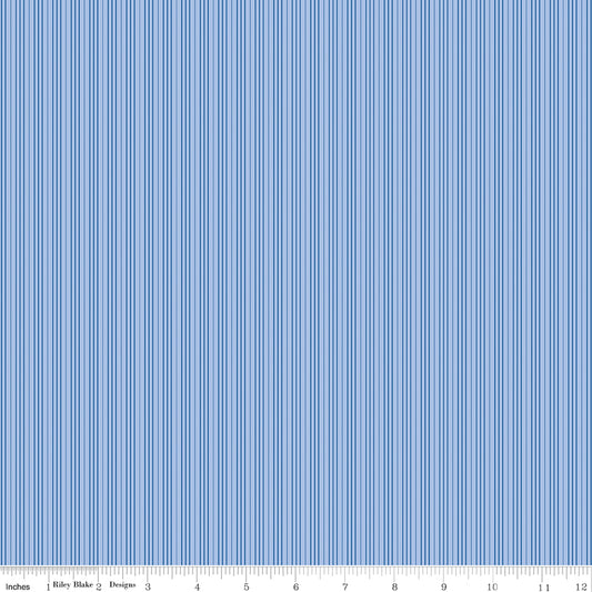 Riley Blake | Foxglove | Stripes | Blue | C18086-BLUE