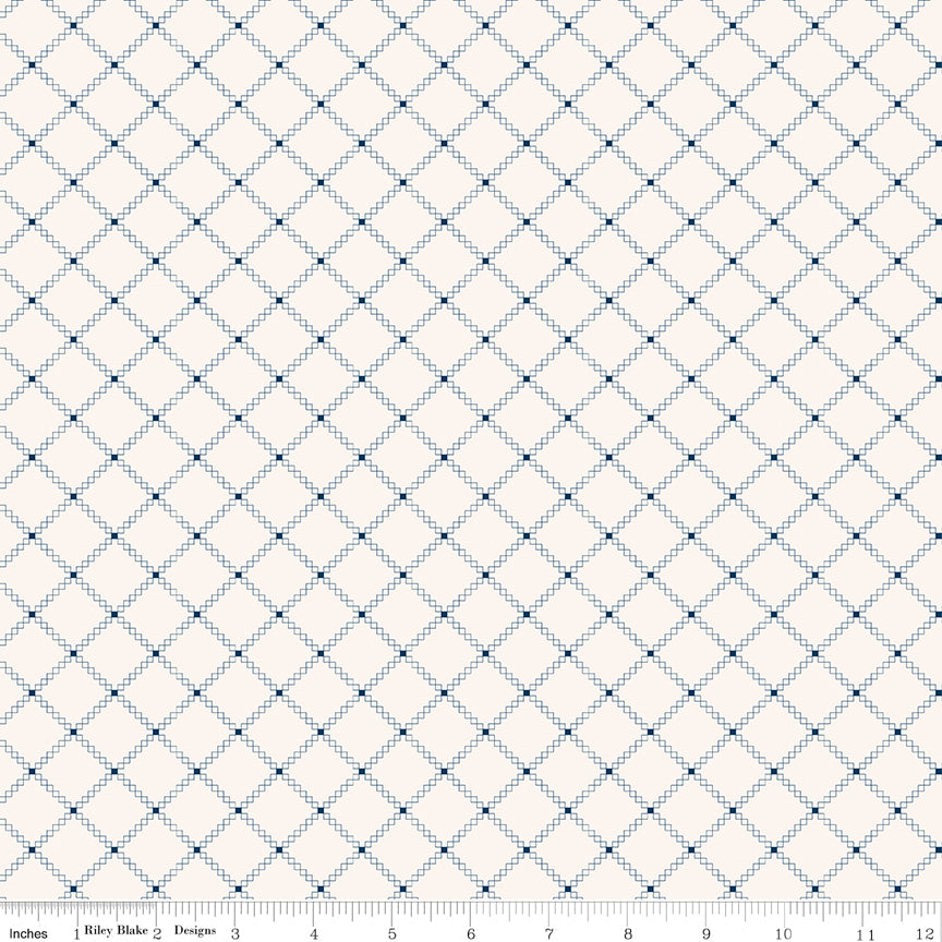 Riley Blake | Foxglove | Squares Oxford Blue | Navy | C18087-OXFORDBLUE