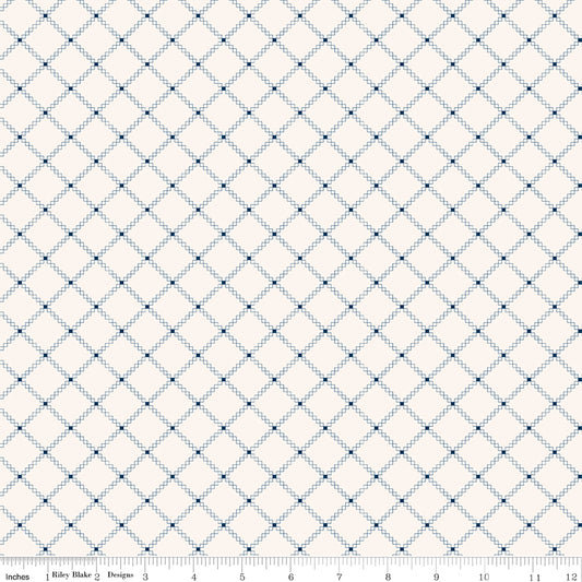 Riley Blake | Foxglove | Squares Oxford Blue | Navy | C18087-OXFORDBLUE