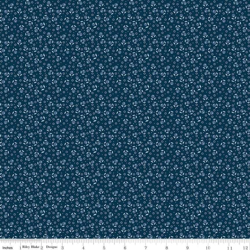 Riley Blake Designs | Denim & Daisy | Suzanne Oxford Blue | C18137-OXFORDBLUE | Lori Holt