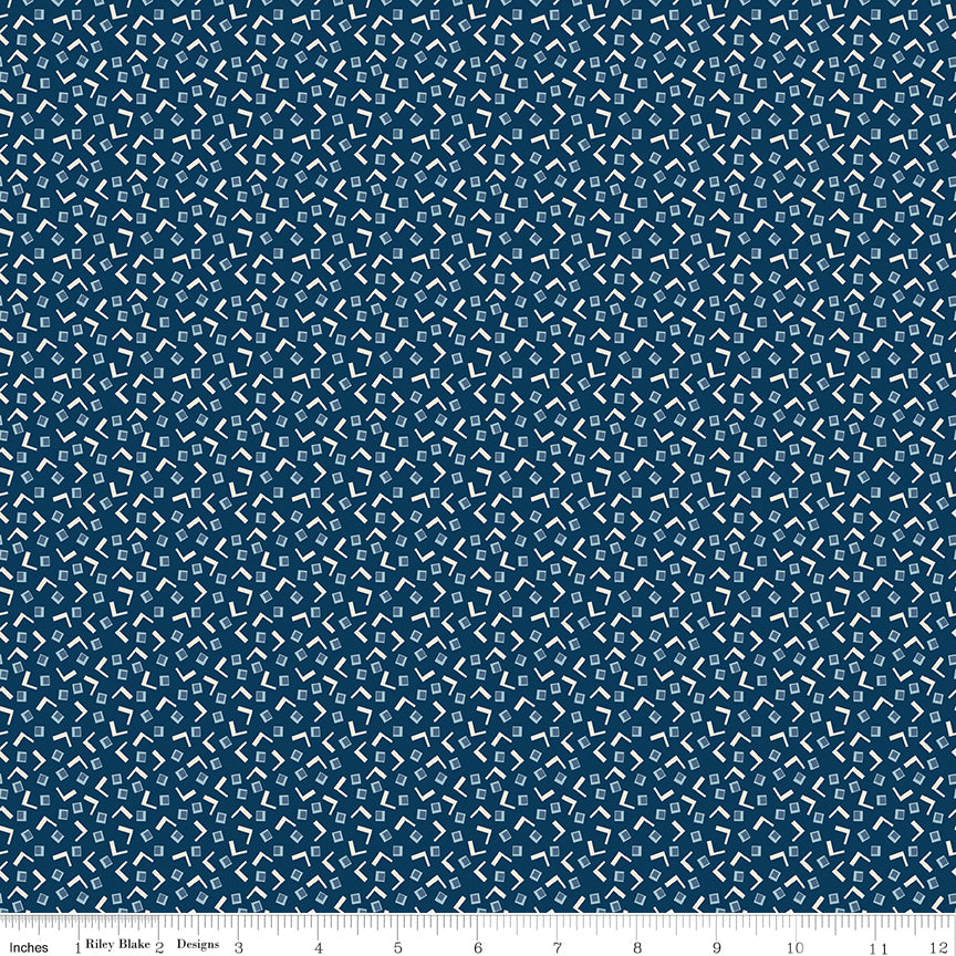 Riley Blake Designs | Denim & Daisy | Tiny Squares Oxford Blue | C18138-OXFORDBLUE | Lori Holt