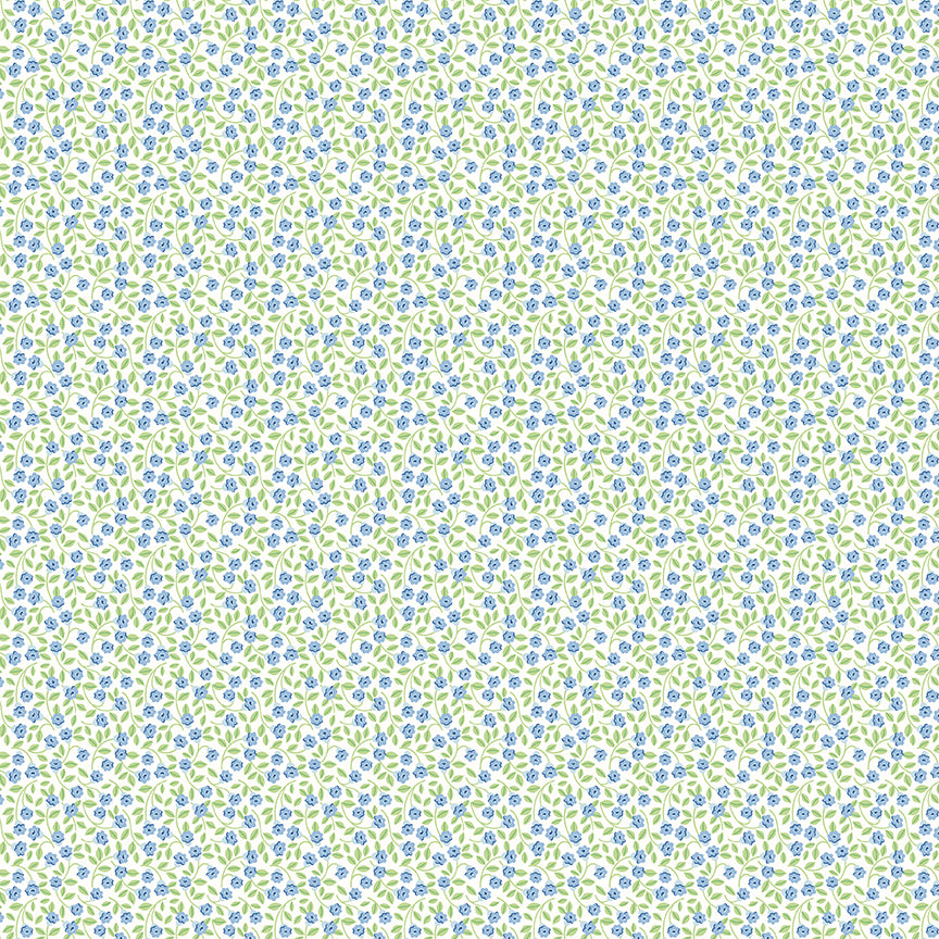 Riley Blake Designs | Traditional 30's | Flowers Blue | C18242-BLUE
