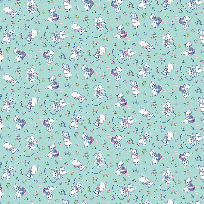Riley Blake Designs | Traditional 30's | Kittens Blue | C18243-BLUE