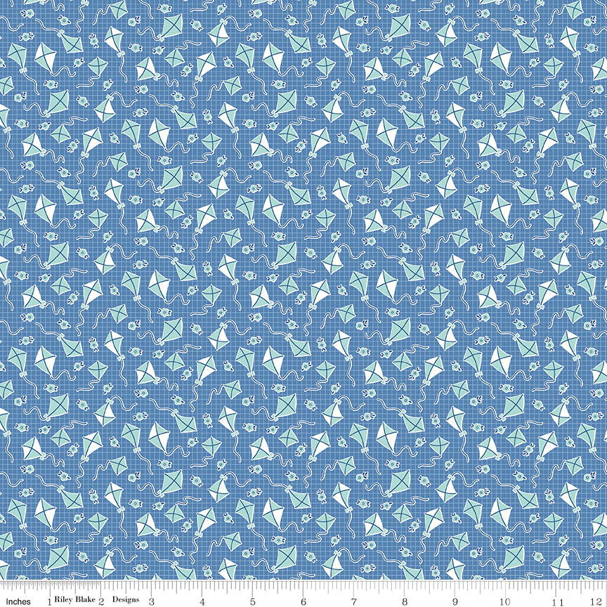 Riley Blake Designs | Traditional 30's | Kites Blue | C18245-BLUE