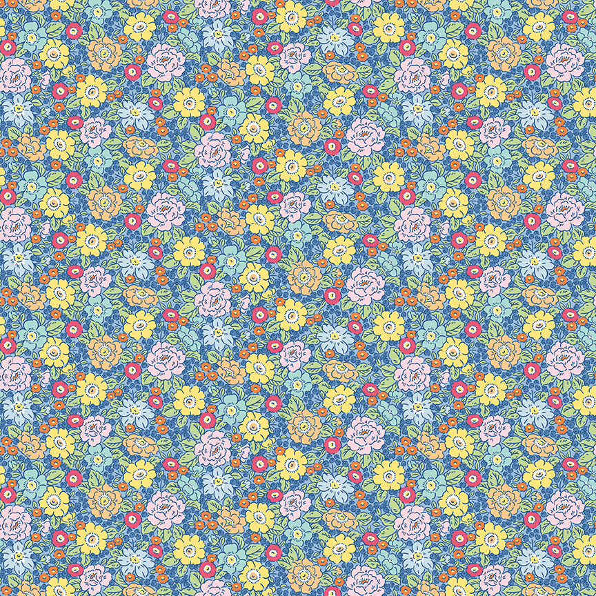 Riley Blake Designs | Traditional 30's | Floral Blue | C18246-BLUE