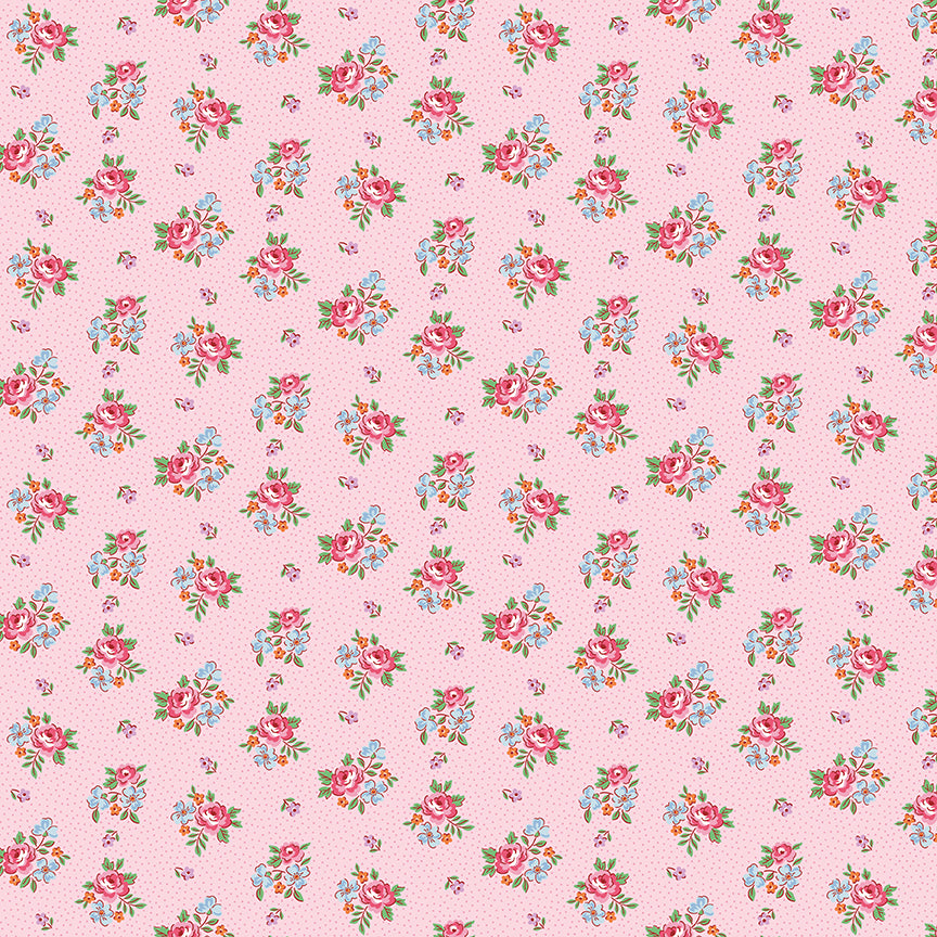 Riley Blake Designs | Traditional 30's | Scattered Floral Pink | C18248-PINK