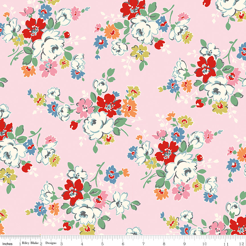 Riley Blake Cath Kidston Clifton Rose Pink quilting fabric