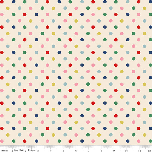 Riley Blake Cath Kidston Button Spot Multi quilting fabric