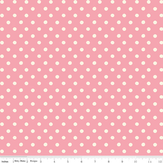 Riley Blake Cath Kidston Button Spot Pink quilting fabric