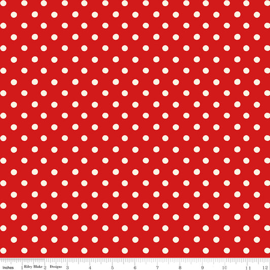 Riley Blake Cath Kidston Button Spot Red quilting fabric