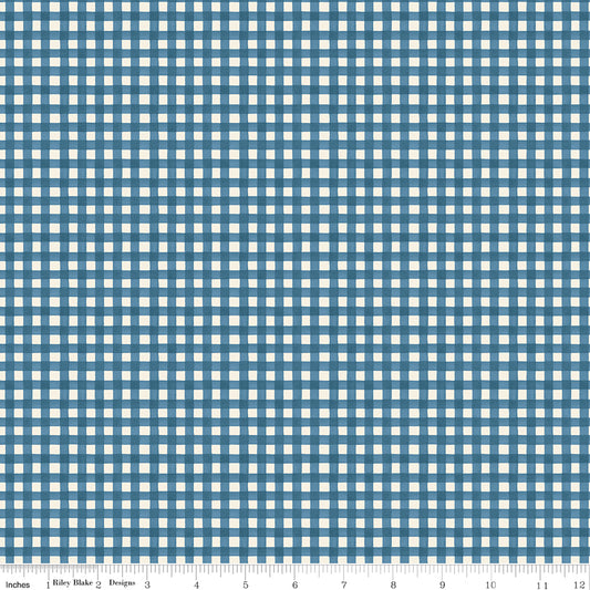 Riley Blake Cath Kidston Gingham Navy quilting fabric