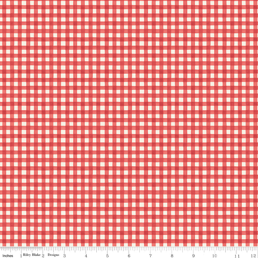 Riley Blake Cath Kidston Gingham Red quilting fabric