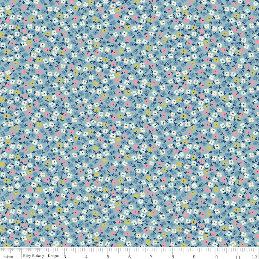 Riley Blake Cath Kidston Teeny One Blue quilting fabric