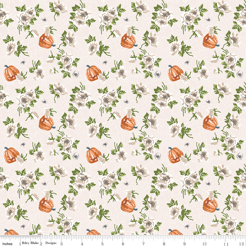 Riley Blake Designs | Cobweb Cottage | Mums and Pumpkins Champagne | Pink | C19081-CHAMPAGNEPINK