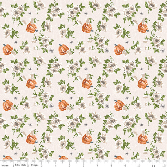 Riley Blake Designs | Cobweb Cottage | Mums and Pumpkins Champagne | Pink | C19081-CHAMPAGNEPINK