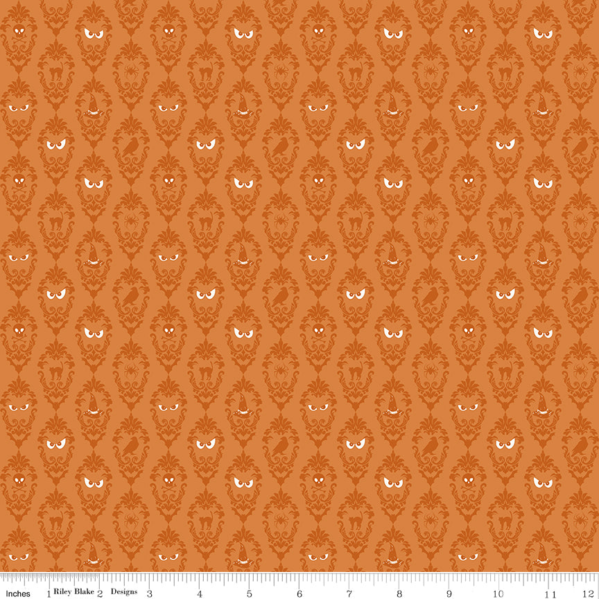 Riley Blake Designs | Cobweb Cottage | Damask | Orange | C19083-ORANGE