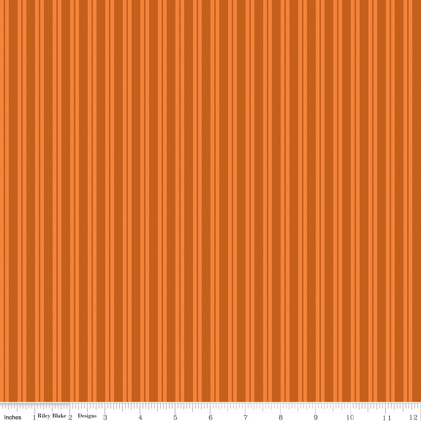 Riley Blake Designs | Cobweb Cottage | Stripes | Orange | C19087-ORANGE