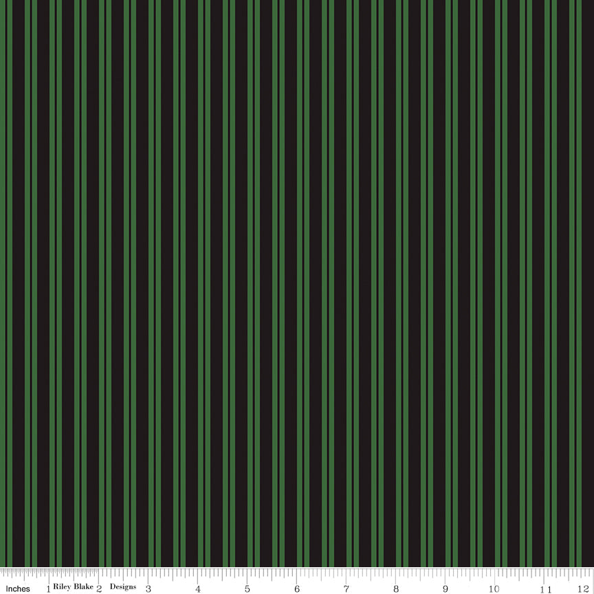 Riley Blake Designs | Cobweb Cottage | Stripes Pickle | Green | C19087-PICKLE