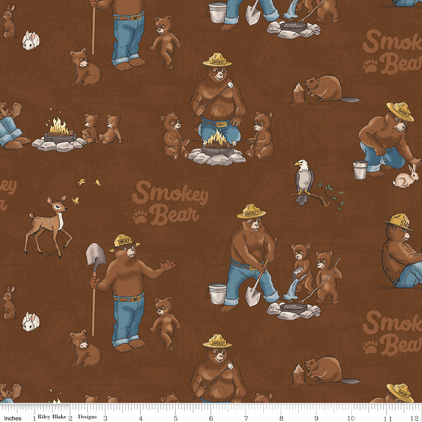 Riley Blake Designs | Keep It Green | Smokey and Cubs | Brown | C19120-BROWN