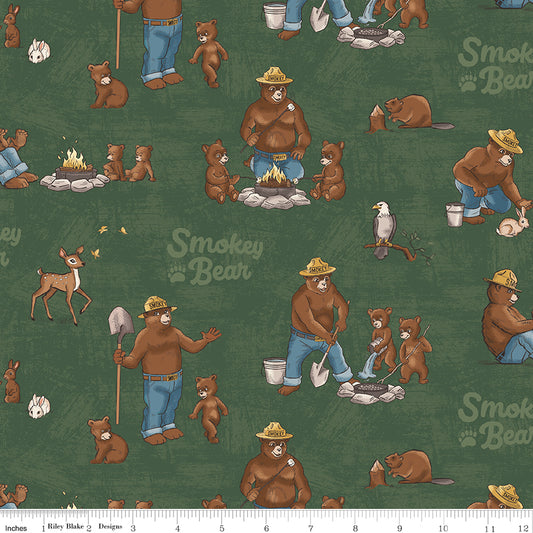 Riley Blake Designs | Keep It Green | Smokey and Cubs | Green | C19120-GREEN
