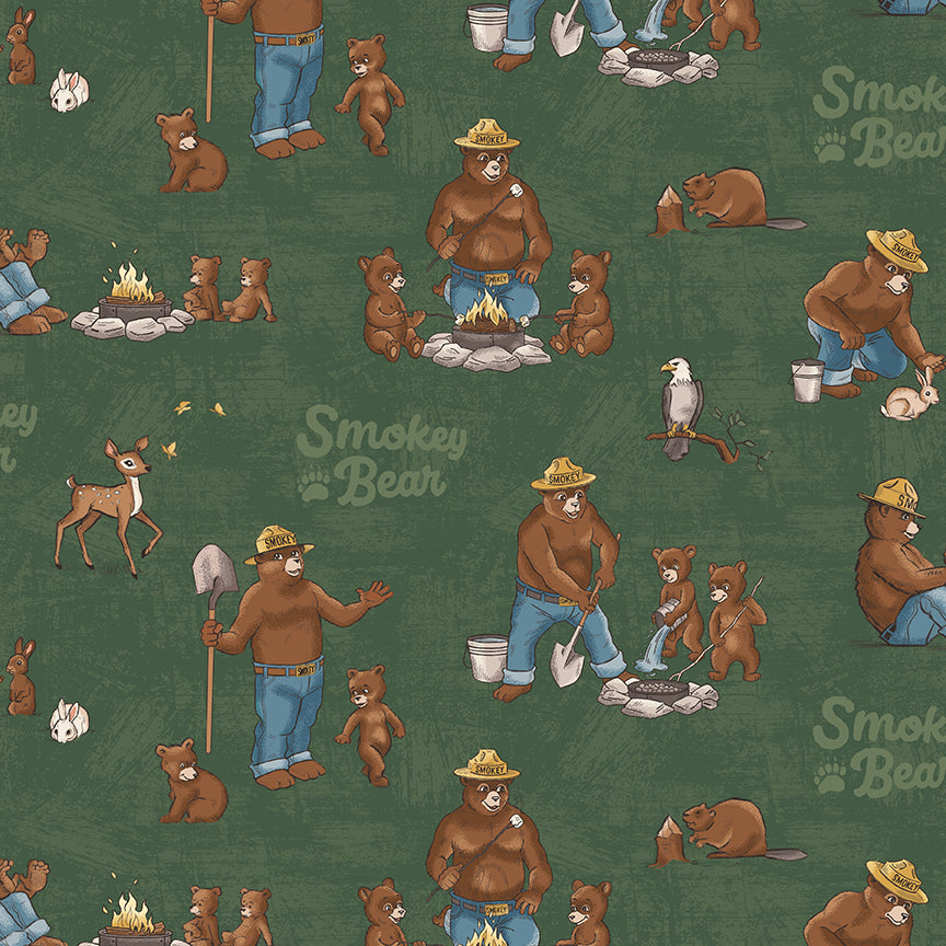 Riley Blake Designs | Keep It Green | Smokey and Cubs | Green | C19120-GREEN