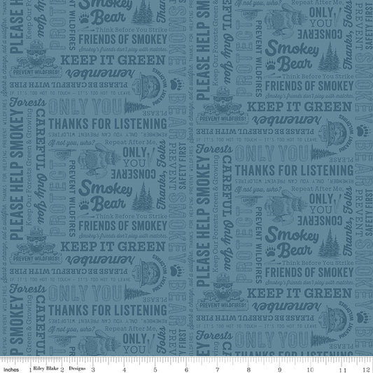 Riley Blake Designs | Keep It Green | Text | Blue | C19122-BLUE