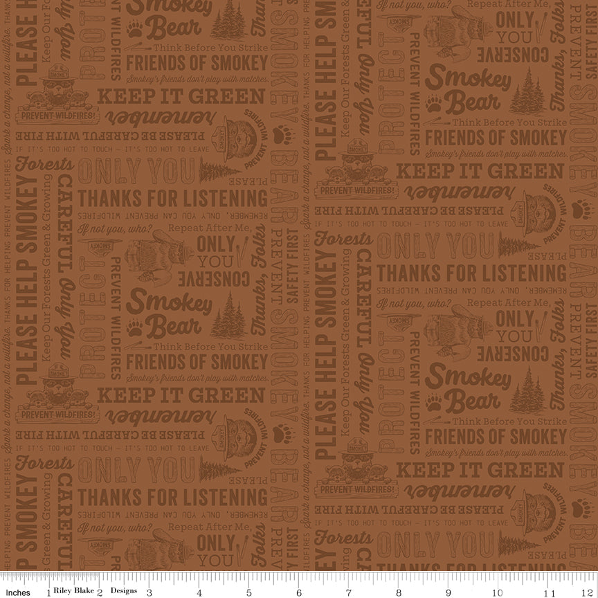 Riley Blake Designs | Keep It Green | Text | Brown | C19122-BROWN