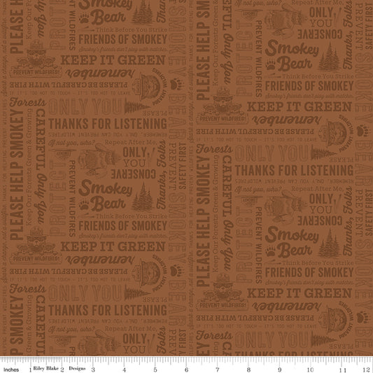 Riley Blake Designs | Keep It Green | Text | Brown | C19122-BROWN