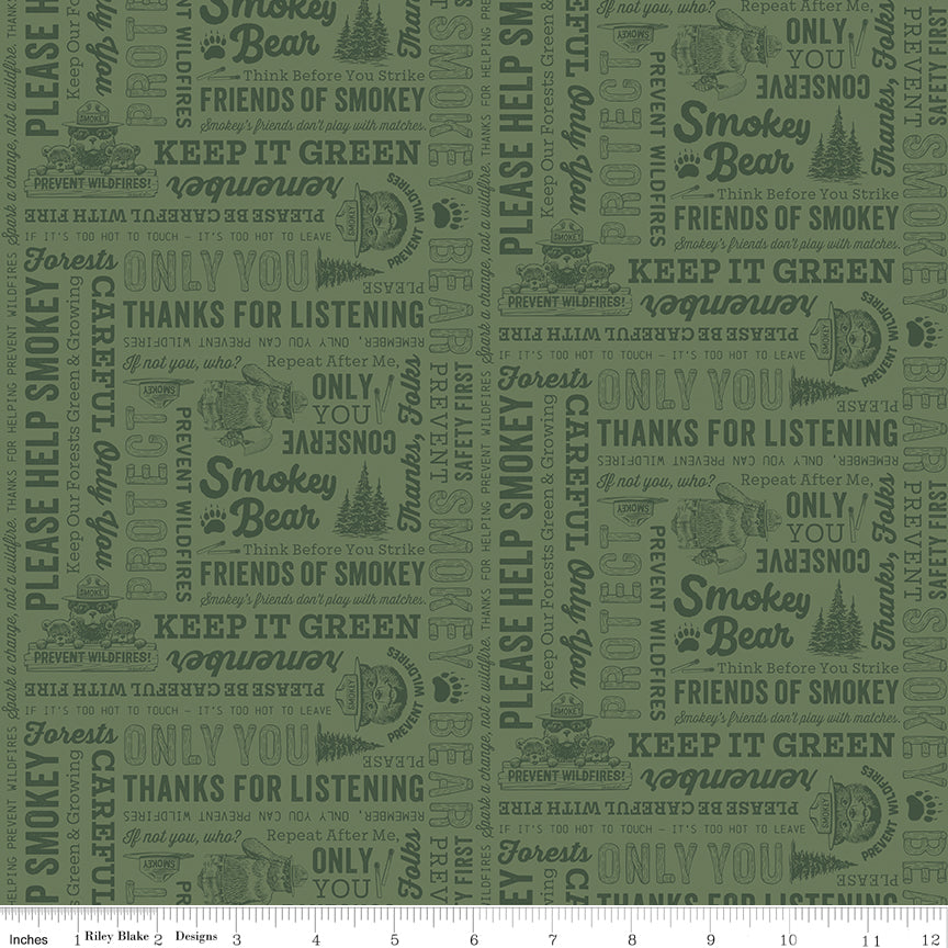 Riley Blake Designs | Keep It Green | Text | Green | C19122-GREEN