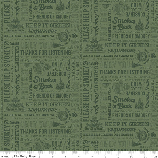 Riley Blake Designs | Keep It Green | Text | Green | C19122-GREEN