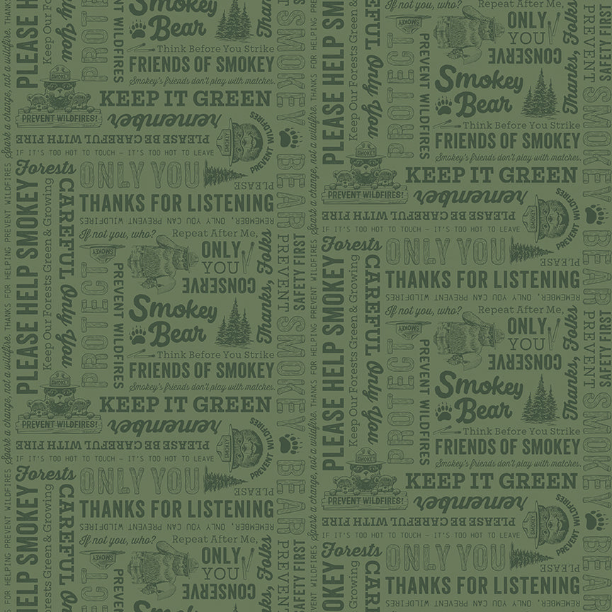 Riley Blake Designs | Keep It Green | Text | Green | C19122-GREEN